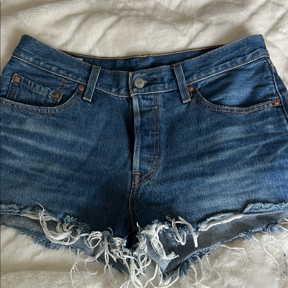 Levi's Blue Jean Shorts Distressed Cut-Off Style